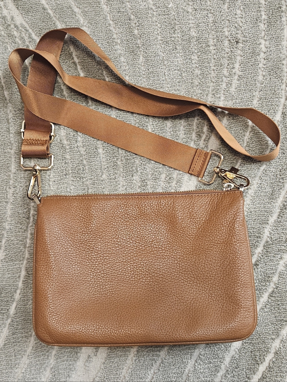Kate Spade Leila Crossbody Pebbled Leather Shoulder Bag Gingerbread - Picture 2 of 7